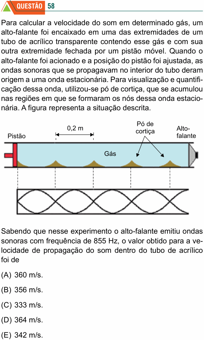 Enunciado da questão 58 de Física do FMABC 2025