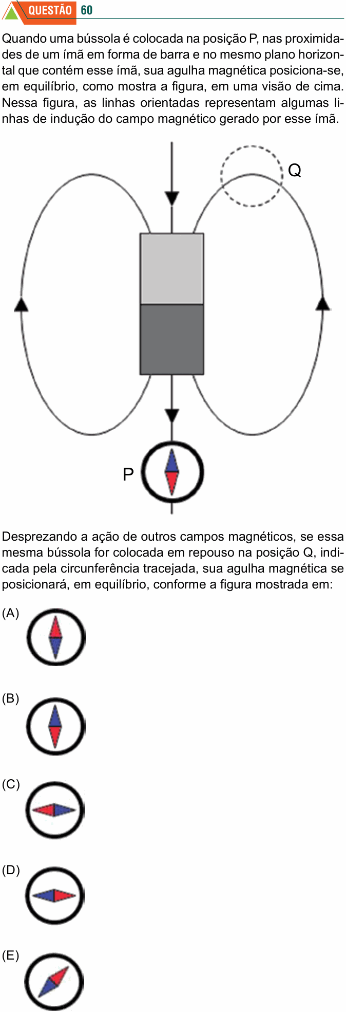 Enunciado da questão 60 de Física do FMABC 2025