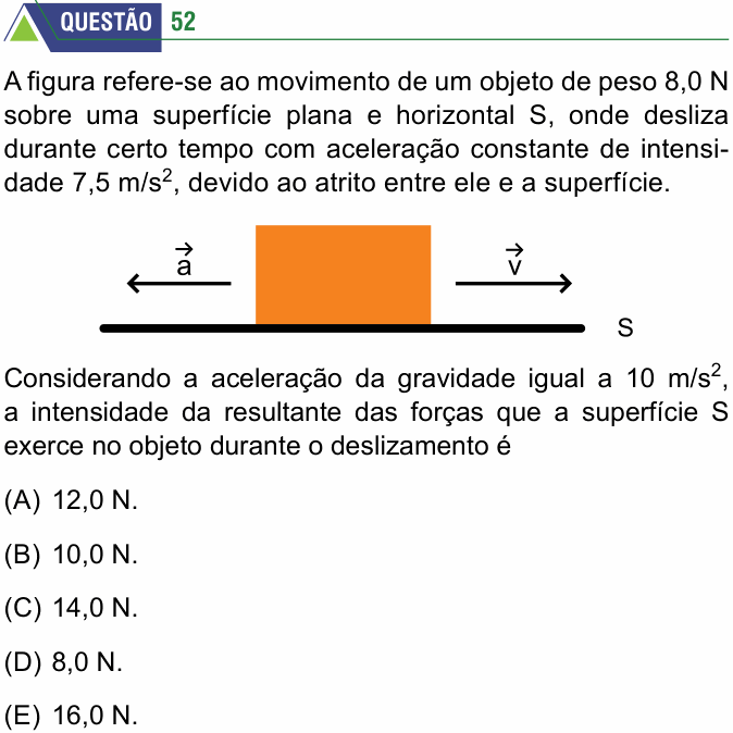 Enunciado da questão 52 de Física do FMABC 2026