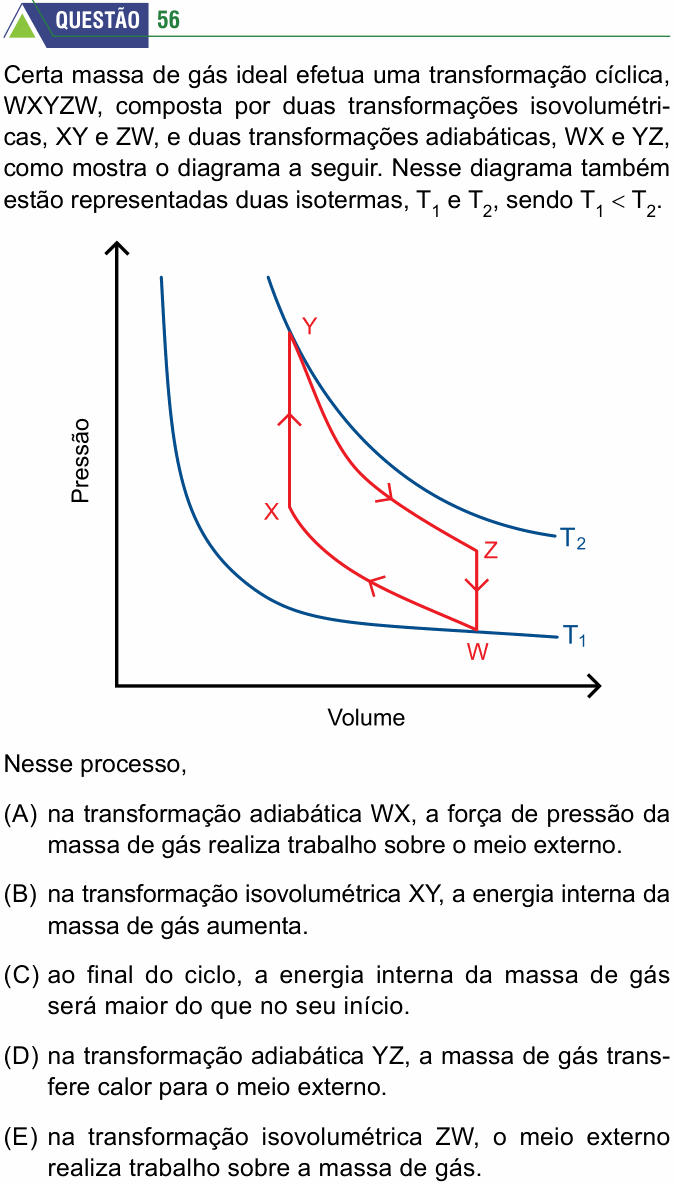 Enunciado da questão 56 de Física do FMABC 2026