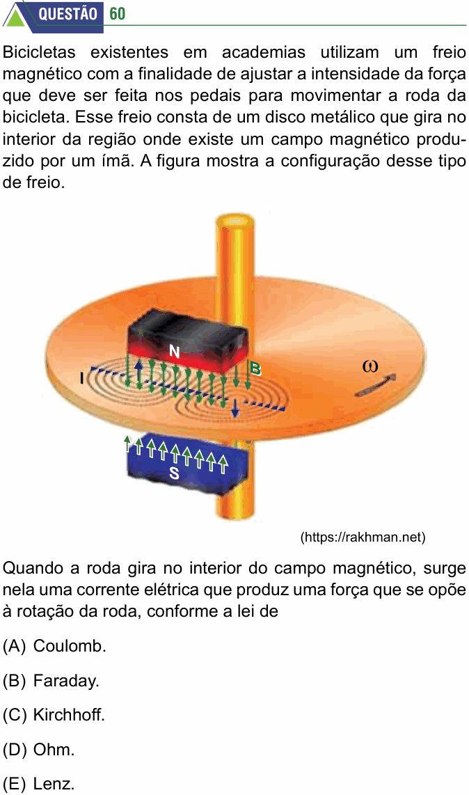 Enunciado da questão 60 de Física do FMABC 2026