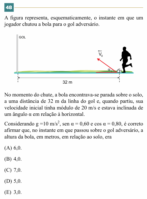 Enunciado da questão 48 de Física do FACISB 2014