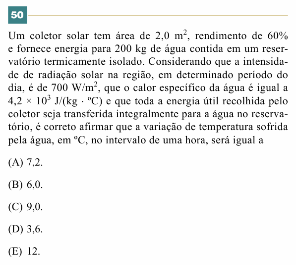 Enunciado da questão 50 de Física do FACISB 2014