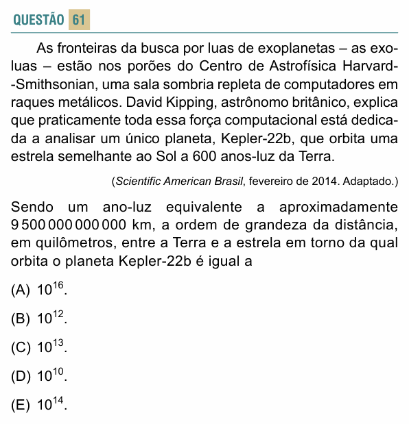 Enunciado da questão 61 de Física do FACISB 2015