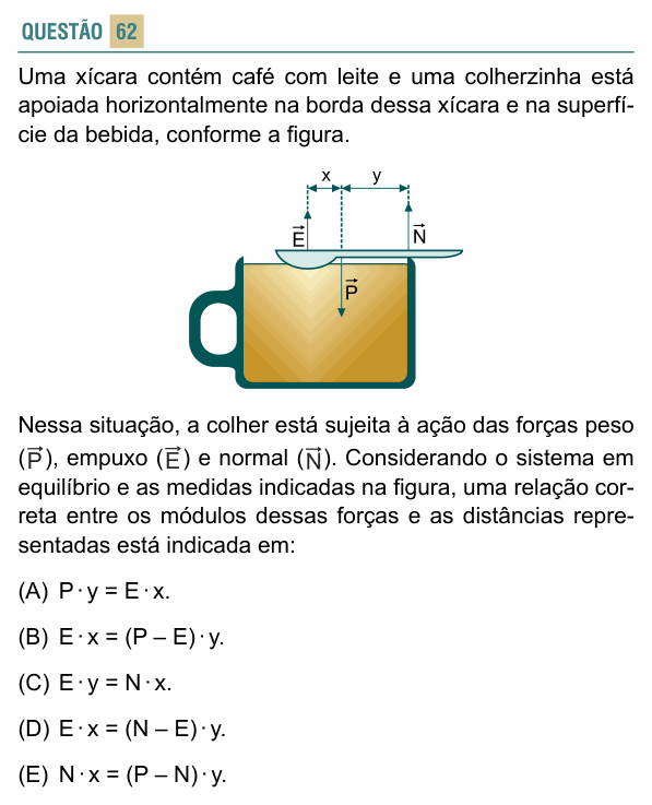 Enunciado da questão 62 de Física do FACISB 2016