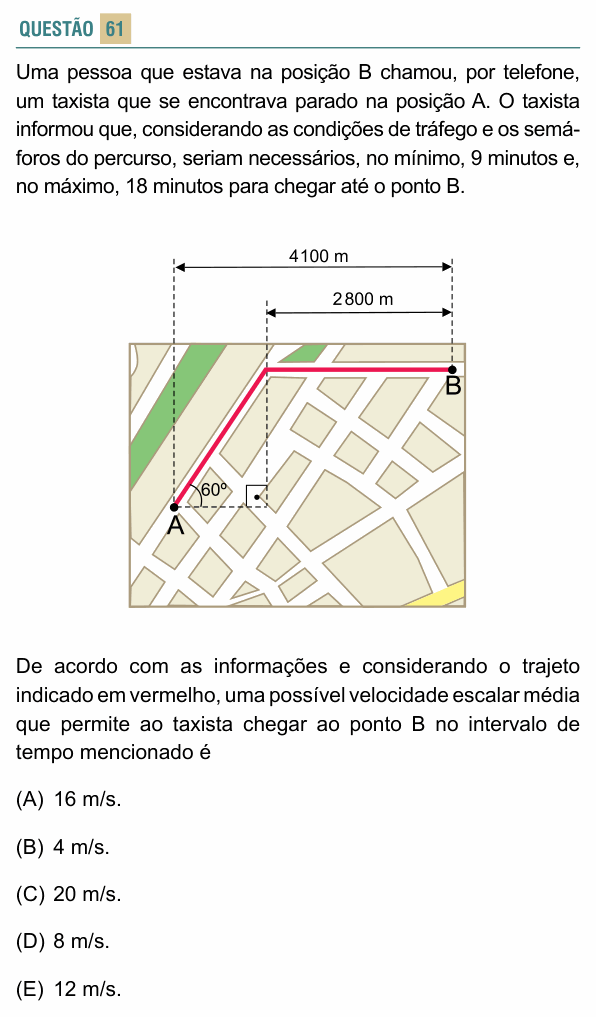 Enunciado da questão 61 de Física do FACISB 2017