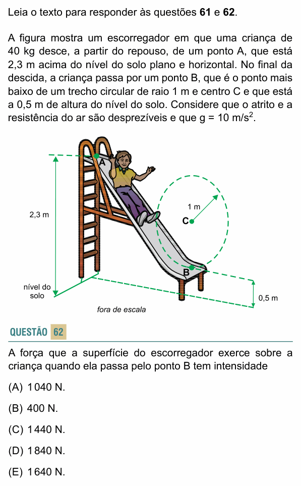 Enunciado da questão 62 de Física do FACISB 2018
