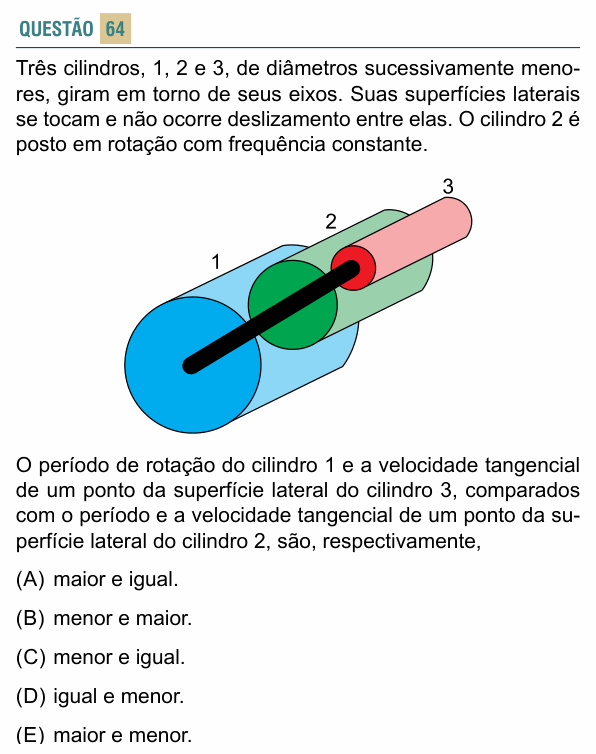 Enunciado da questão 64 de Física do FACISB 2021