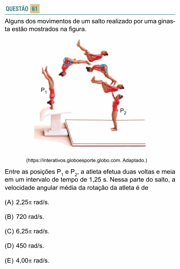 Enunciado da questão 61 de Física do FACISB 2022
