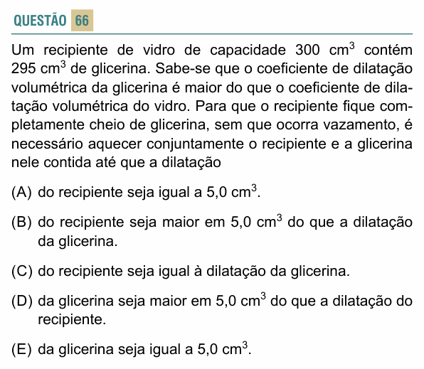 Enunciado da questão 66 de Física do FACISB 2026