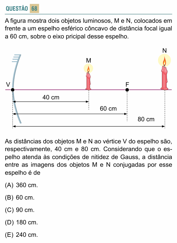 Enunciado da questão 68 de Física do FACISB 2026