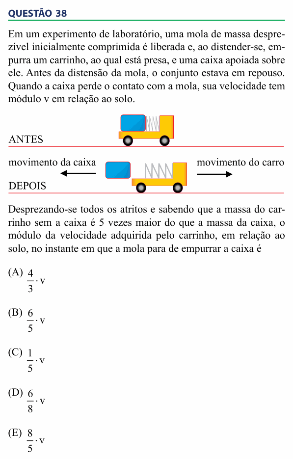 Enunciado da questão 38 de Física do FAMECA 2014