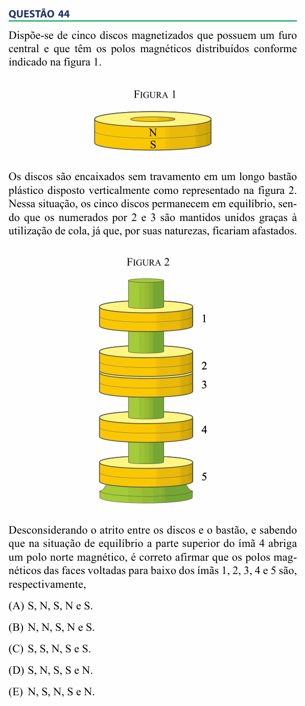 Enunciado da questão 44 de Física do FAMECA 2014