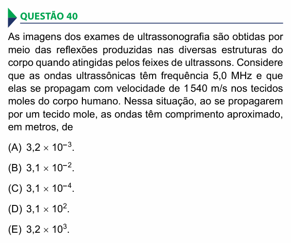 Enunciado da questão 40 de Física do FAMECA 2016