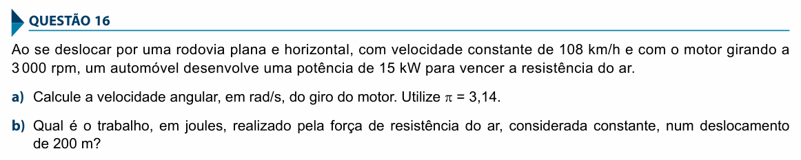 Enunciado da questão 16 de Física do FAMECA 2017 (2º dia)