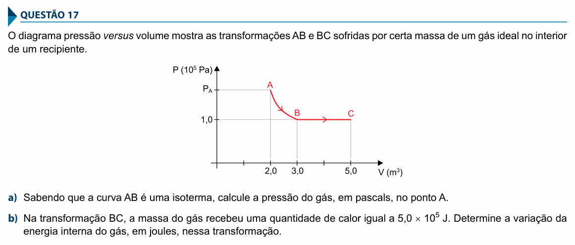 Enunciado da questão 17 de Física do FAMECA 2017 (2º dia)
