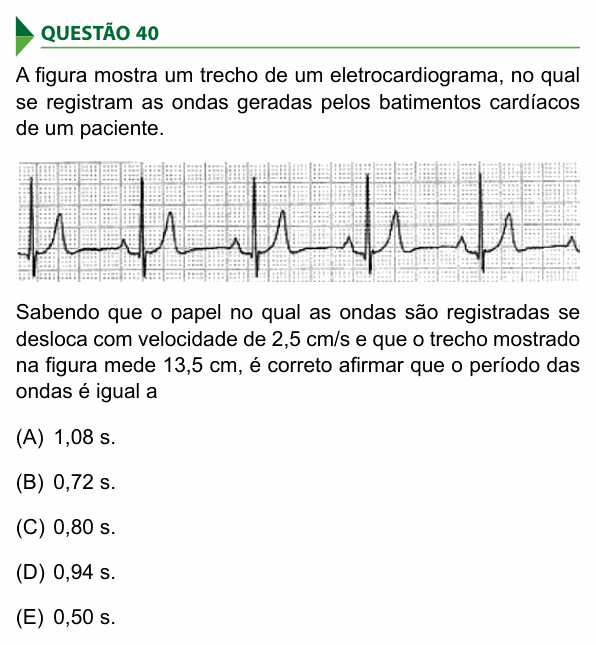 Enunciado da questão 40 de Física do FAMECA 2017