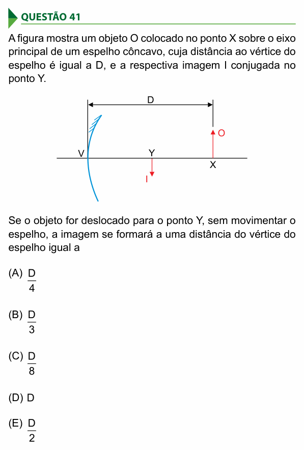 Enunciado da questão 41 de Física do FAMECA 2017