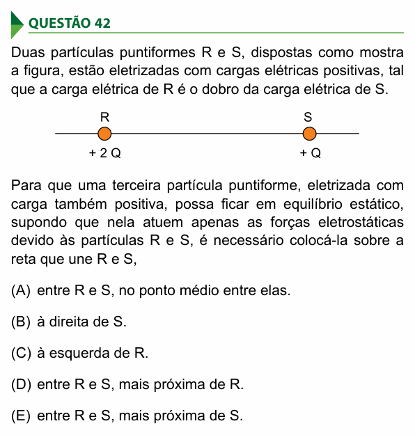 Enunciado da questão 42 de Física do FAMECA 2017