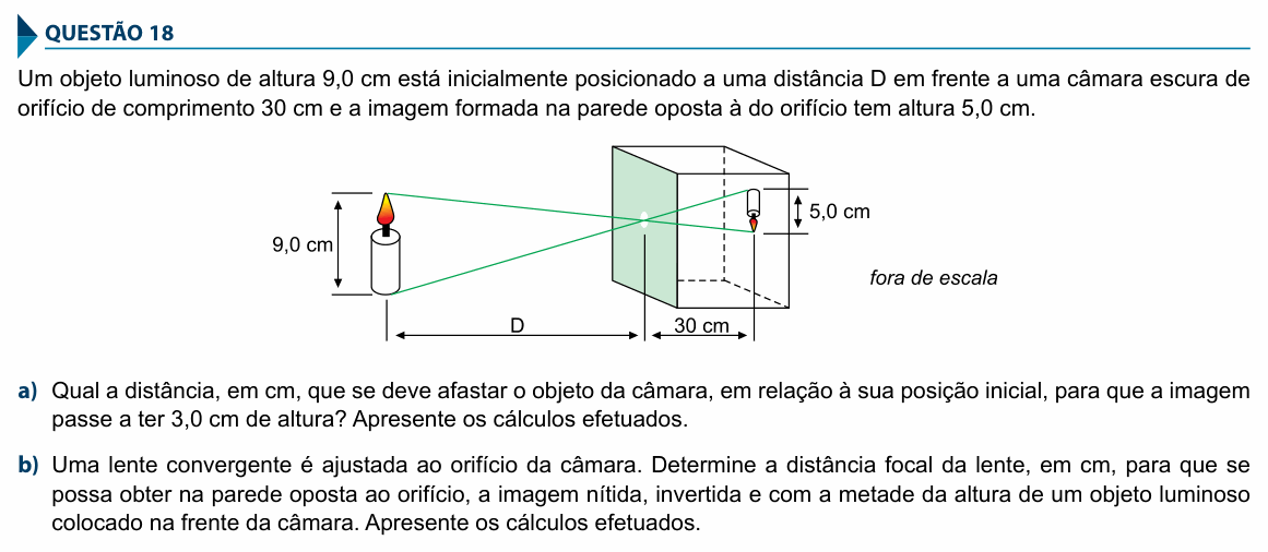 Enunciado da questão 18 de Física do FAMECA 2018 (2º dia)