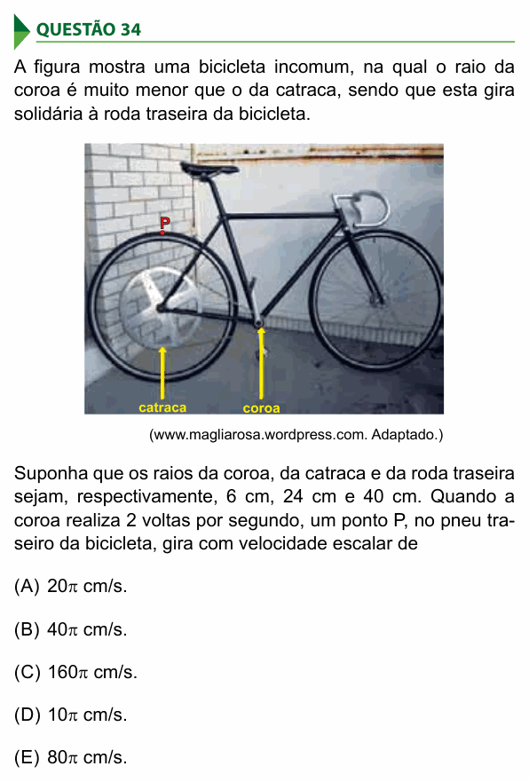 Enunciado da questão 34 de Física do FAMECA 2018