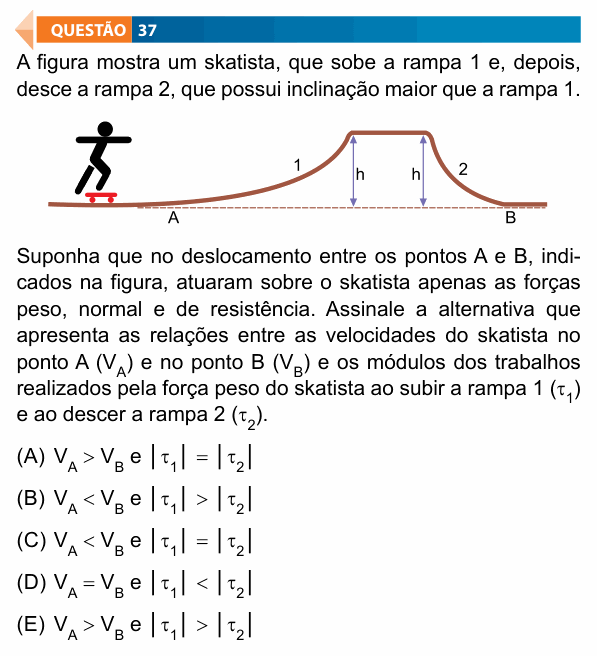 Enunciado da questão 37 de Física do FAMECA 2019