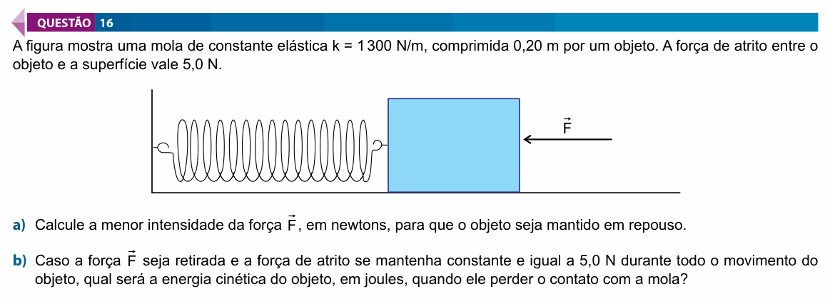 Enunciado da questão 16 de Física do FAMECA 2020 (2º dia)