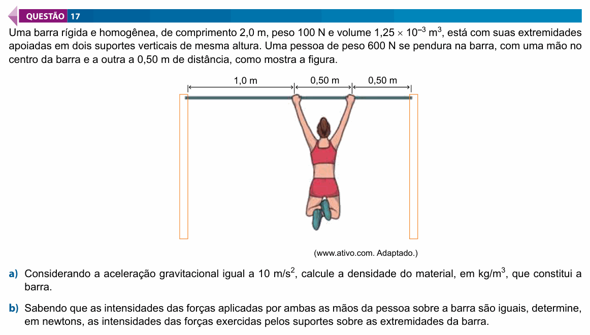 Enunciado da questão 17 de Física do FAMECA 2020 (2º dia)