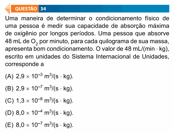 Enunciado da questão 34 de Física do FAMECA 2020