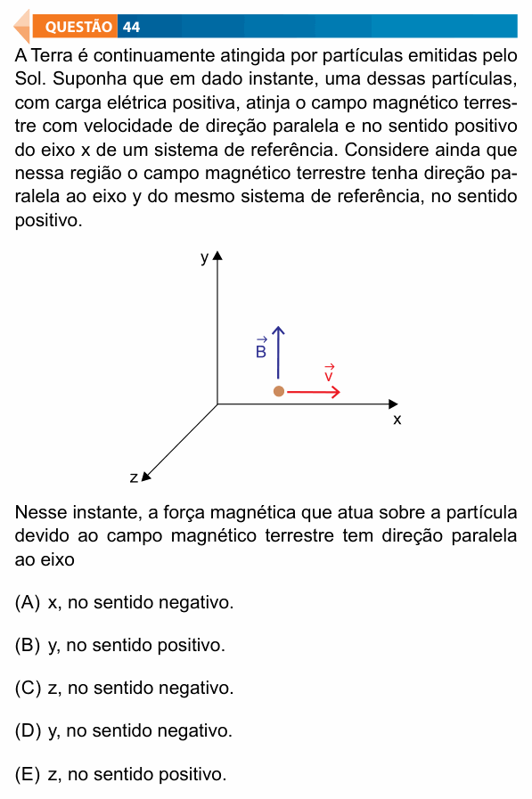 Enunciado da questão 44 de Física do FAMECA 2020