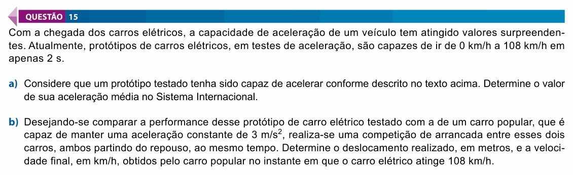 Enunciado da questão 15 de Física do FAMECA 2021 (2º dia)