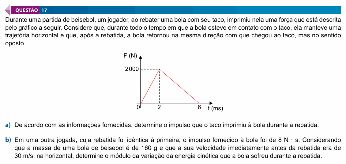 Enunciado da questão 17 de Física do FAMECA 2021 (2º dia)