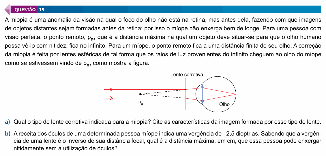 Enunciado da questão 19 de Física do FAMECA 2021 (2º dia)