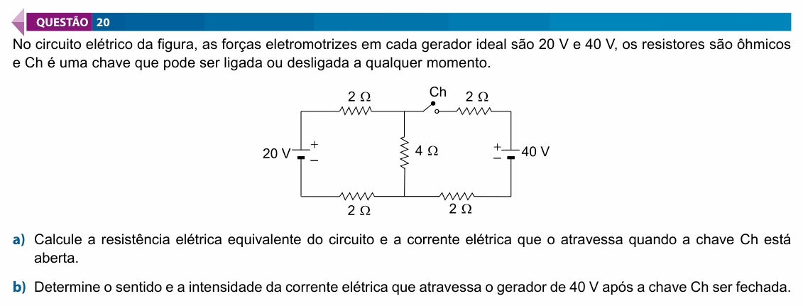 Enunciado da questão 20 de Física do FAMECA 2021 (2º dia)