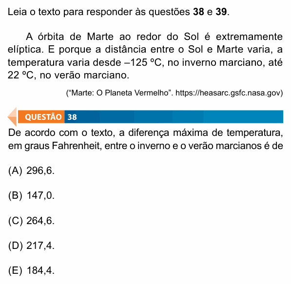 Enunciado da questão 38 de Física do FAMECA 2021