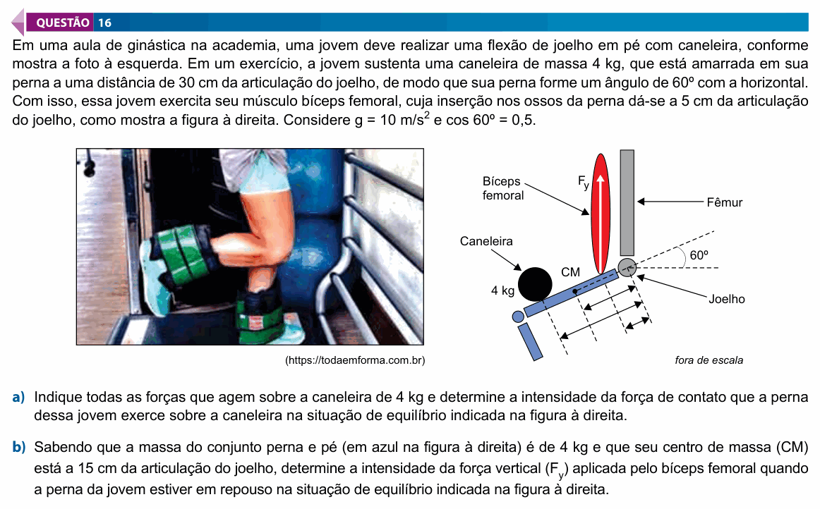 Enunciado da questão 16 de Física do FAMECA 2022 (2º dia)