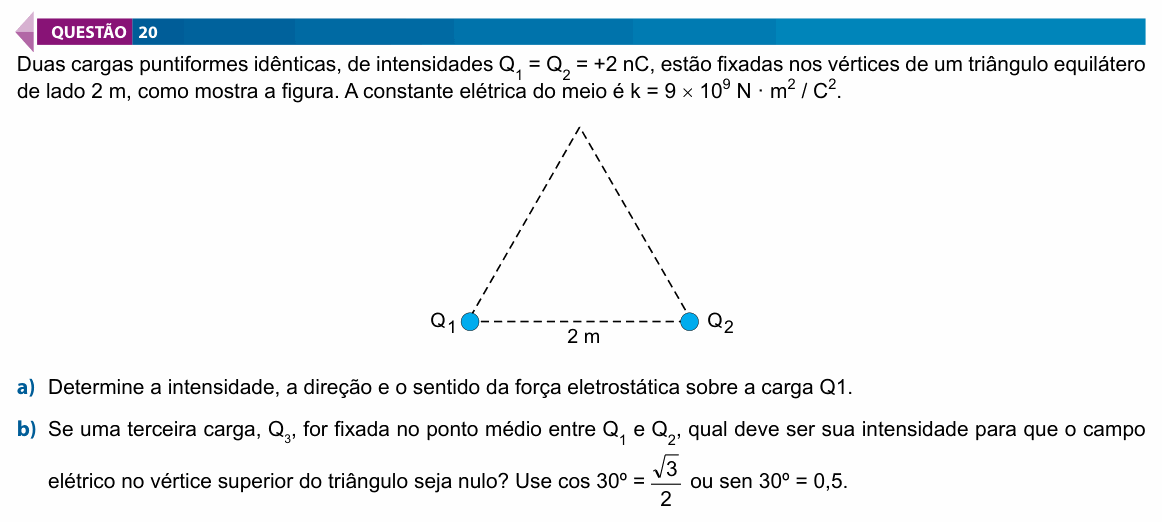 Enunciado da questão 20 de Física do FAMECA 2022 (2º dia)
