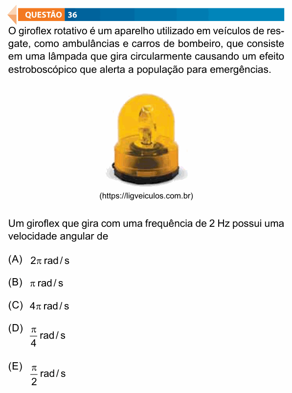 Enunciado da questão 36 de Física do FAMECA 2022