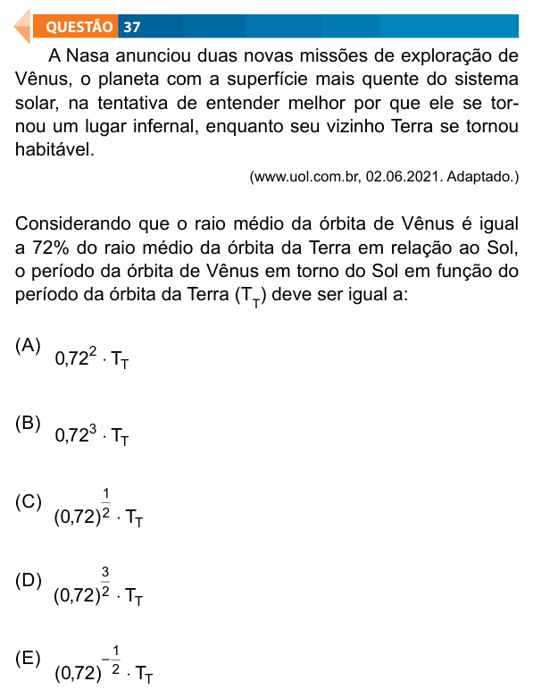 Enunciado da questão 37 de Física do FAMECA 2022