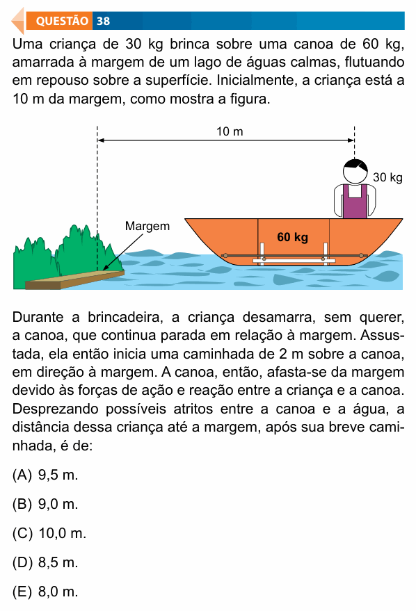 Enunciado da questão 38 de Física do FAMECA 2022