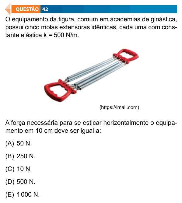 Enunciado da questão 42 de Física do FAMECA 2022