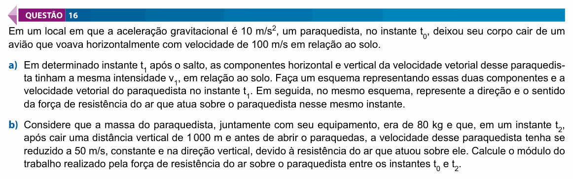 Enunciado da questão 16 de Física do FAMECA 2023 (2º dia)