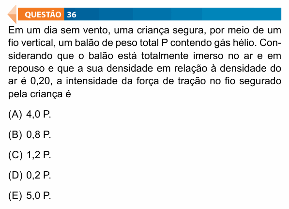 Enunciado da questão 36 de Física do FAMECA 2023