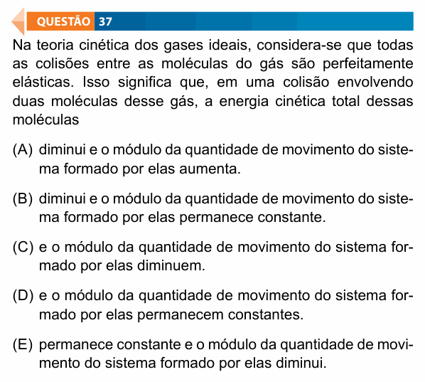Enunciado da questão 37 de Física do FAMECA 2023