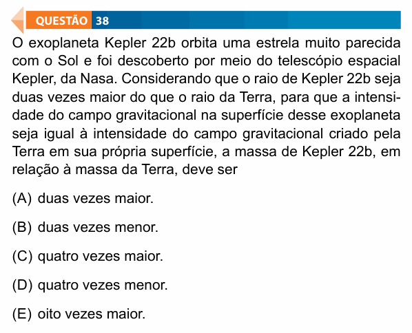 Enunciado da questão 38 de Física do FAMECA 2023