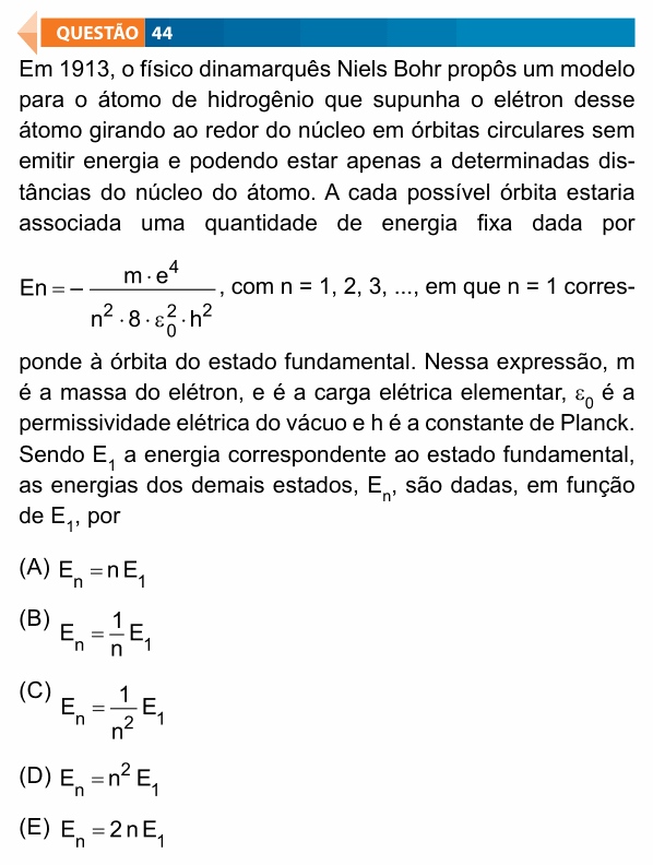 Enunciado da questão 44 de Física do FAMECA 2023