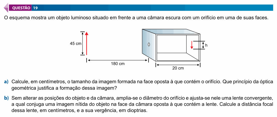 Enunciado da questão 19 de Física do FAMECA 2024 (2º dia)