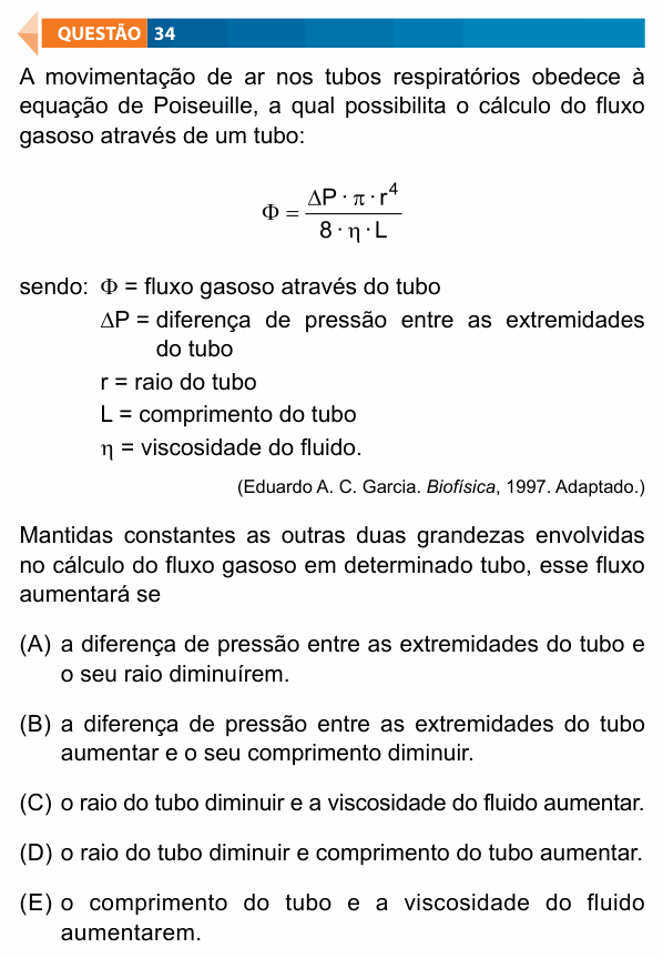 Enunciado da questão 34 de Física do FAMECA 2024