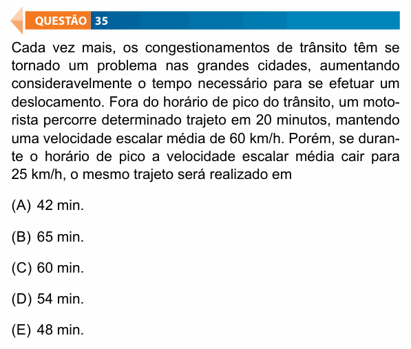 Enunciado da questão 35 de Física do FAMECA 2024