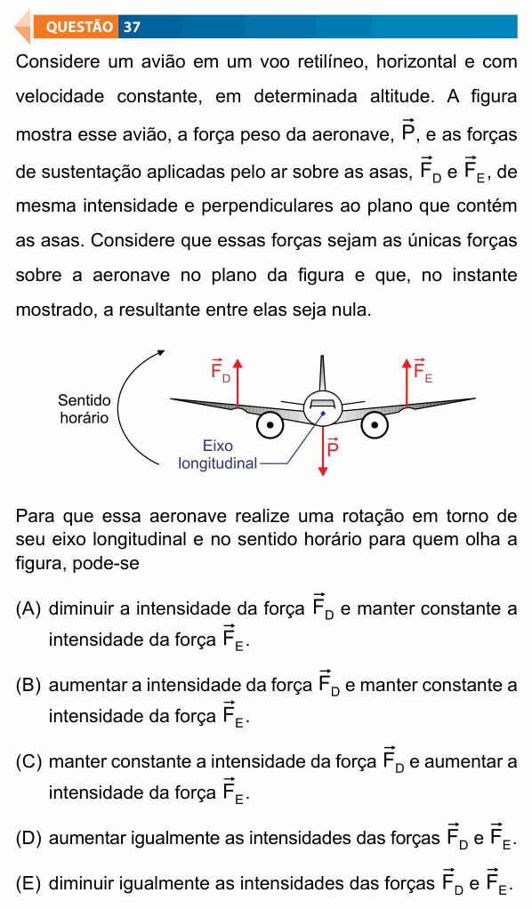 Enunciado da questão 37 de Física do FAMECA 2024